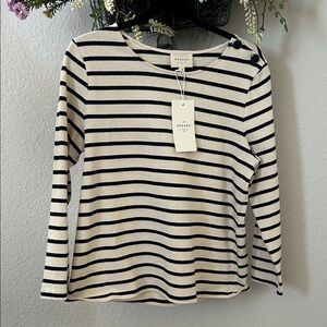SÉZANE Marinere Colette Navy Blue and Ivory Striped Top. NWT